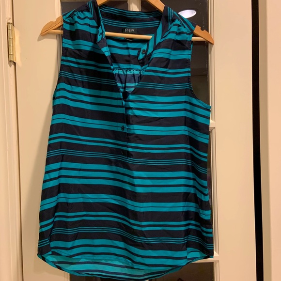 Striped partial button up blouse - Picture 1 of 2